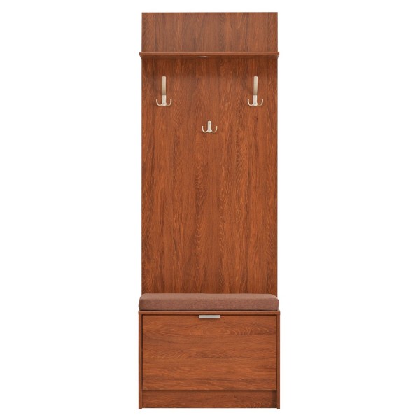 Cuier Clara,cu pantofar 1 usa, cires, 67x192x35cm