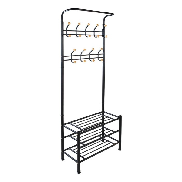 Cuier metalic Ardo, 68x30x190cm, culoare Negru